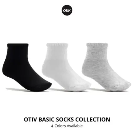Otiv Socks Collection - Kaos Kaki Basic Polos Pendek Pria Wanita Kuliah Kerja Sekolah Travelling Olahraga